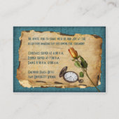 Einschließkarte für Vintagen Empfang - Aquamarin Begleitkarte (Rückseite)