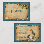 Einschließkarte für Vintagen Empfang - Aquamarin Begleitkarte (Vorne/Hinten)