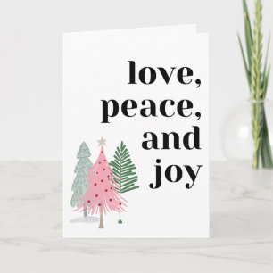 Einschließlich Liebe, Frieden und Freude Weihnacht Feiertagskarte