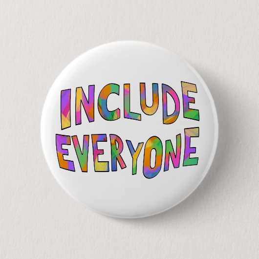 Einschließlich Typografie Neurodiversity White Button (Vorderseite)