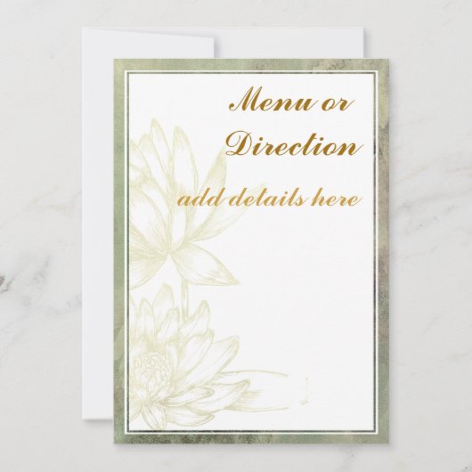 Einschließungs-oder Menü-Karte Einladung (Vorderseite)