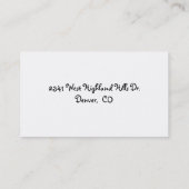 Einschließungskarte des stilvollen Mädchens Telefonnummerkarte (Rückseite)