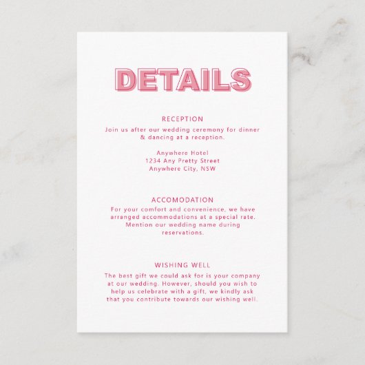 Einschließungskarte für den Text eines modernen Fe Begleitkarte (Vorderseite)