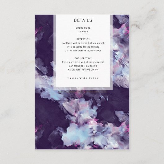 Einschließungskarte für Elegante Pinselstriche Begleitkarte (Vorderseite)