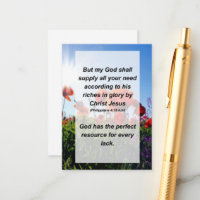 Einschließungskarte Philippianer 4:19 Aber mein Go