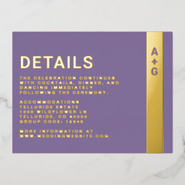 Einschlusskarte für lila Details Folie Einladungspostkarte