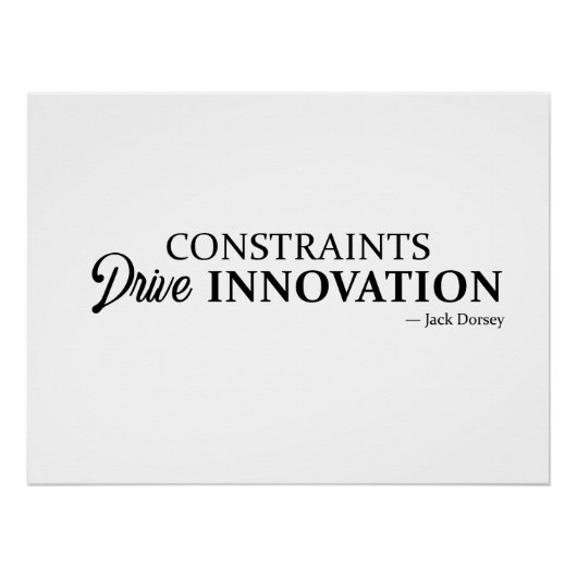 Einschränkungen fördern Innovation Poster (Vorderseite)
