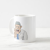 Einschüchternschreiender chef und Zeigen Kaffeetasse (Vorderseite Links)