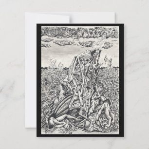 Einschüchterung, Tinte zeichnend Flachkarte