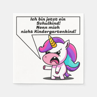 Einschulung 2024, erster Schultag, Einhorn Serviette