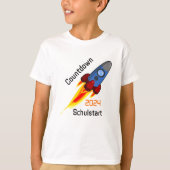 Einschulung - Countdown Schulstart 2026 - Rakete | T-Shirt (Vorderseite)
