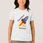Einschulung - Countdown Schulstart 2026 - Rakete | Tri-Blend Shirt (Vorderseite)