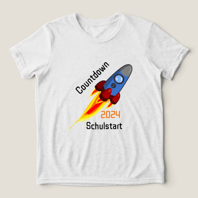 Einschulung - Countdown Schulstart 2026 - Rakete | Tri-Blend Shirt (Design Vorderseite)