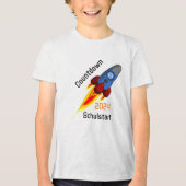 Einschulung - Countdown Schulstart 2026 - Rakete | Tri-Blend Shirt (Vorderseite)