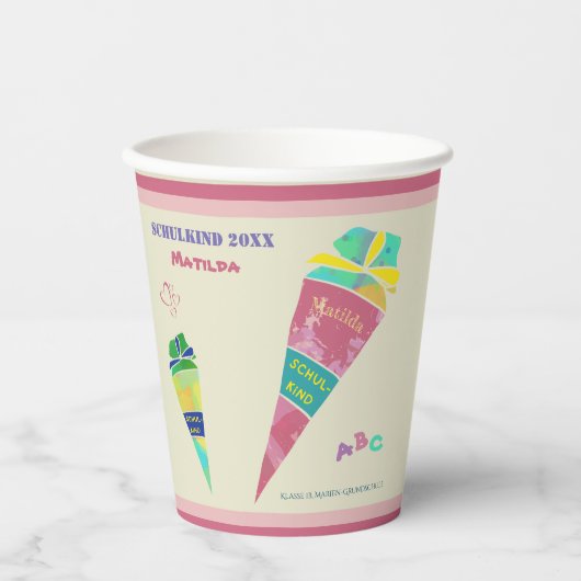 Einschulung Feier Schulkind Einschulungsfeier 2024 Pappbecher (Vorderseite)