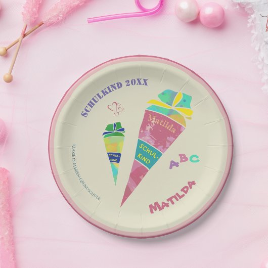 Einschulung Feier Schulkind Einschulungsfeier 2024 Pappteller