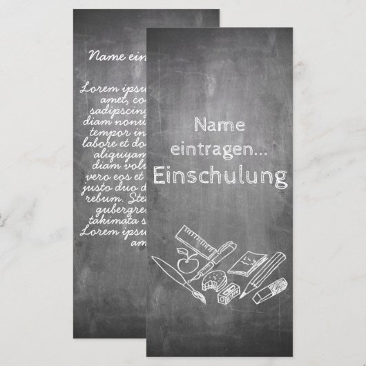 Einschulung im Tafelstil 2 (Vorne/Hinten)