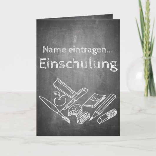 Einschulung im Tafelstil 2 Karte (Vorderseite)