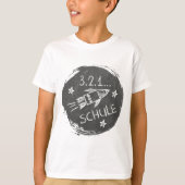 Einschulung - Schulanfang - Rakete auf Tafel | T-Shirt (Vorderseite)