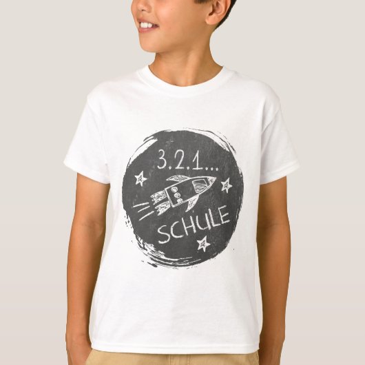 Einschulung - Schulanfang - Rakete auf Tafel | T-Shirt (Vorderseite)