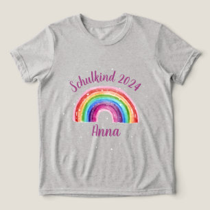 Einschulung Schulkind 2026 - Sternchen Regenbogen  Tri-Blend Shirt