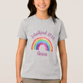Einschulung Schulkind 2026 - Sternchen Regenbogen Tri-Blend Shirt (Vorderseite)