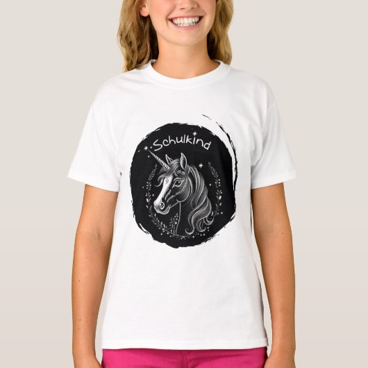 Einschulung - Schulkind - Einhorn mit Sternchen | T-Shirt (Vorderseite)