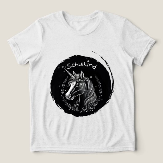Einschulung - Schulkind - Einhorn mit Sternchen | Tri-Blend Shirt (Design Vorderseite)