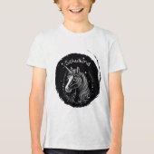 Einschulung - Schulkind - Einhorn mit Sternchen | Tri-Blend Shirt (Vorderseite)