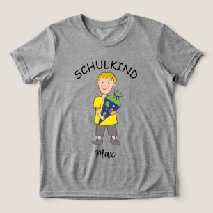 Einschulung Schulkind - Junge mit Schultüte 1   Tri-Blend Shirt