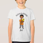 Einschulung Schulkind - Junge mit Schultüte 2 | Tri-Blend Shirt (Vorderseite)