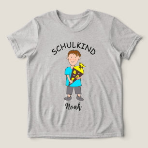 Einschulung Schulkind - Junge mit Schultüte 3   Tri-Blend Shirt