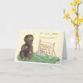 Einschulungskarte – liebevoll handgezeichnet Junge Karte (Gelbe Blume)