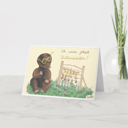 Einschulungskarte – liebevoll handgezeichnet Junge Karte (Vorderseite)