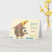 Einschulungskarte – liebevoll handgezeichnet Mädch Karte (Gelbe Blume)