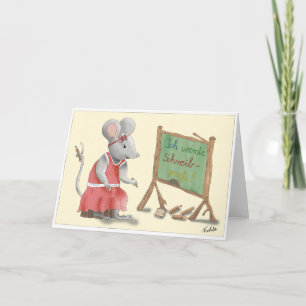 Einschulungskarte – liebevoll handgezeichnet Mädch Karte