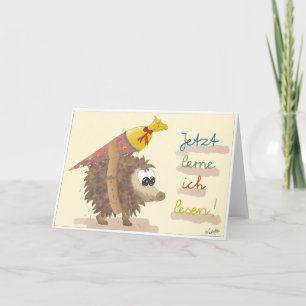 Einschulungskarte – liebevoll handgezeichnet Mädch Karte