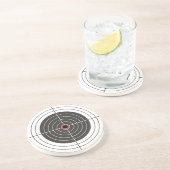 Einschussloch im Ziel - Bullaugenschießen Untersetzer (Seite)