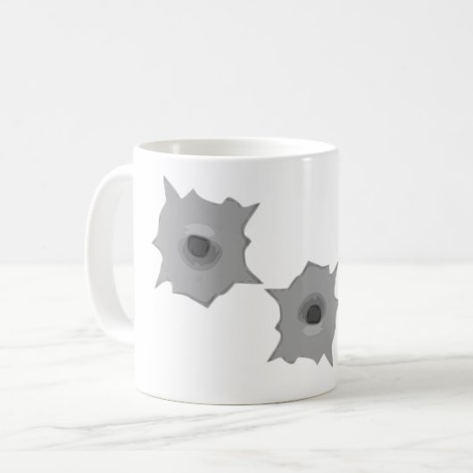Einschussloch-Mitteilungs-Tasse Kaffeetasse (Vorderseite Links)