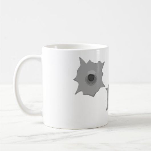 Einschussloch-Mitteilungs-Tasse Kaffeetasse (Links)