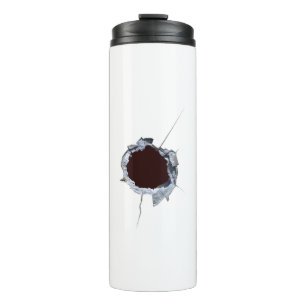 Einschussloch Thermosbecher