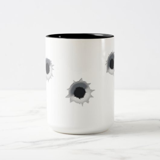 Einschussloch Zweifarbige Tasse (Mittel)