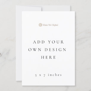 EINSEITIGE 5 x 7 Zoll Einladungskarte Hochformat Einladung