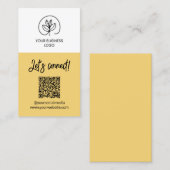 Einseitige weiche gelbe Let's Connect QR-Code Visi Visitenkarte (Vorne/Hinten)
