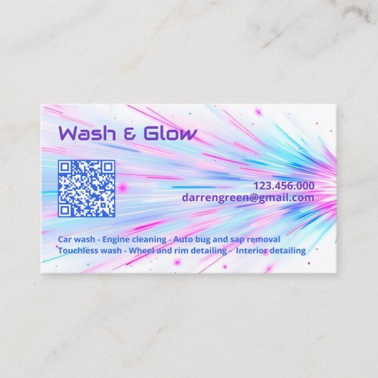 Einseitiger Autowascher QR Visitenkarte (Vorderseite)