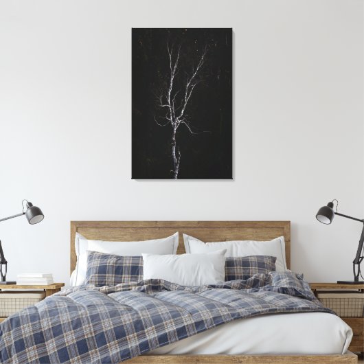 Einseitiger weißer Baum Leinwanddruck (Insitu (Schlafzimmer))