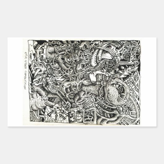 Einseitiger Wettbewerb von Brian Benson Rechteckiger Aufkleber (Vorderseite)