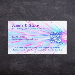 Einseitiges Auto, das QR wascht Visitenkarte