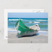 Einseitiges Schiff607 Row-Boot Meeresstrand-Welle Postkarte (Vorne/Hinten)