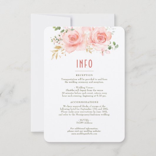 Einsetzen der Hochzeitsinformation und Details Gol Einladung (Vorderseite)